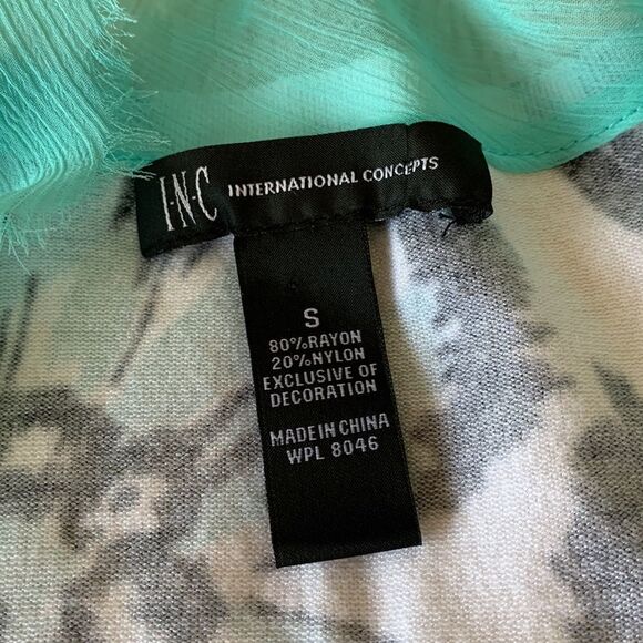 I-N-C black and blue floral sweater cover up - Picture 13 of 16